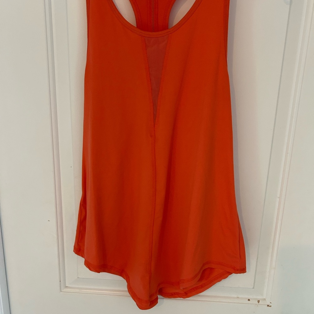 ZYIA Orange Racerback Tank with Mesh Inset